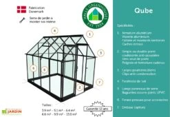 Halls Serre De Jardin En Aluminium Et Verre Trempé Qube 610 Noir 6,4 M² -Serre Et Potager Soldes Magasin avantage serre jardin aluminium verre qube halls 2