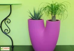 Pot De Fleurs En Polyéthylène Bilobo – 50 X 25 X 50 Cm -Serre Et Potager Soldes Magasin bac a fleurs fuchsia 1