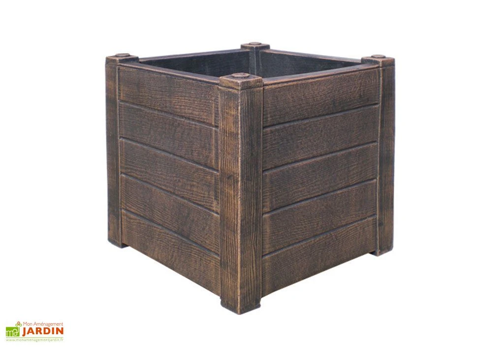 Roto Bac à Fleurs Teak S (30x30x30cm) 1 Roto Bac à Fleurs Teak S (30x30x30cm)