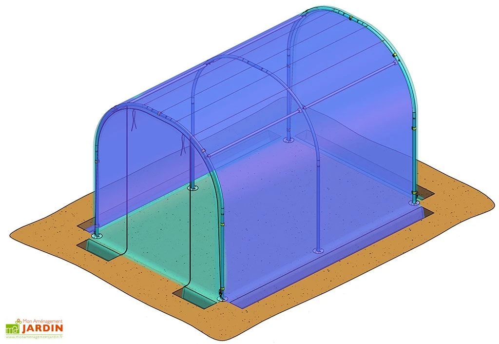 Bâche De Couverture Pour Serre De Jardin Tunnel Richel 2x3 Pied Droit 1 Bâche De Couverture Pour Serre De Jardin Tunnel Richel 2x3 Pied Droit