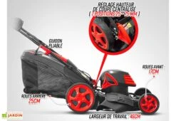 Tondeuse à Gazon électrique Autotractée 1800 W - 46 Cm -Serre Et Potager Soldes Magasin caracteristiques techniques tondeuse electrique elem garden