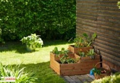 Carré Potager En Bois Autoclave à étages 4 Compartiments - 90 X 90 X 46 Cm -Serre Et Potager Soldes Magasin carre potager jardin