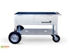 Chariot De Jardinage En Acier à Roulettes - Swivel -Serre Et Potager Soldes Magasin chariot acier roulettes jardiniere