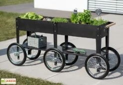 Jardinière En Acier à Roulettes - Wheels -Serre Et Potager Soldes Magasin chariot potager roulette