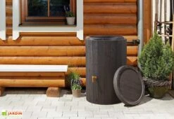 Garantia Récupérateur D’eau De Pluie 220 L Avec Robinet Et Collecteur – Madera 7 Garantia Récupérateur D’eau De Pluie 220 L Avec Robinet Et Collecteur – Madera -Serre Et Potager Soldes Magasin cuve eau pluie decorative effet bois 220l madera