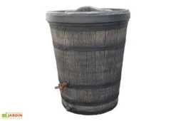Roto Cuve De Récupération D’Eau De Pluie 130 L Tonneau Imitation Bois -Serre Et Potager Soldes Magasin cuve recuperateur eau pluie tonneau imitation bois 2
