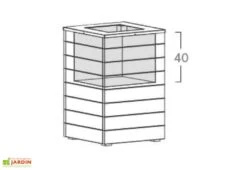 Bac à Fleurs En Bois Selekt (45x45x47) -Serre Et Potager Soldes Magasin dimensions bac a fleurs selekt jardipolys