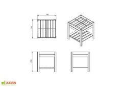 Carré Potager Sur Pieds En Bois Autoclave Brun - 75 X 75 X 79 Cm -Serre Et Potager Soldes Magasin dimensions carre potager bois 1