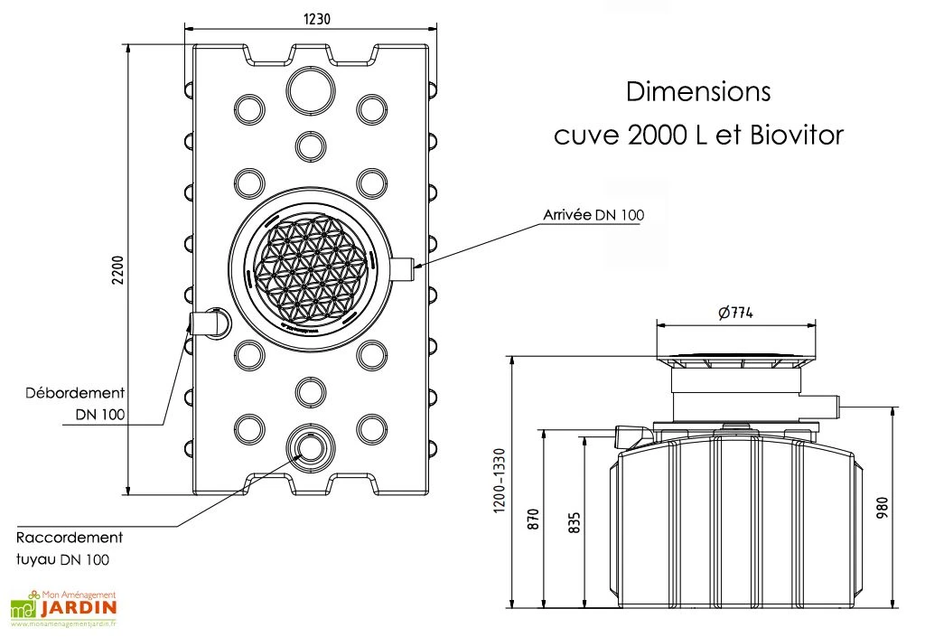 Cuve De Récupération D’eau De Pluie Enterrée – 2000 L Plate 6 Cuve De Récupération D’eau De Pluie Enterrée – 2000 L Plate – Image 6
