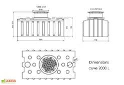 Cuve De Récupération D’eau De Pluie Enterrée – 2000 L Plate 8 Cuve De Récupération D’eau De Pluie Enterrée – 2000 L Plate -Serre Et Potager Soldes Magasin dimensions cuve 2000l greenlife