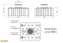 Cuve De Récupération D’eau De Pluie Enterrée – 3000 L Plate -Serre Et Potager Soldes Magasin dimensions cuve 3000l greenlife