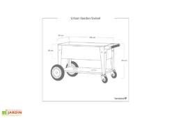 Chariot De Jardinage En Acier à Roulettes - Swivel -Serre Et Potager Soldes Magasin dimensions plan chariot potager