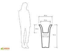 Pot De Fleurs En Polyéthylène Flos – Ø 48 X 85 Cm -Serre Et Potager Soldes Magasin dimensions pot de fleurs