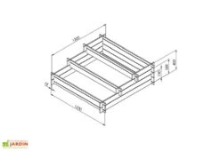 Carré Potager 3 étages En Bois Autoclave Brun – 120 X 120 X 40 Cm -Serre Et Potager Soldes Magasin dimensions potager bois