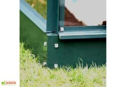 Serre De Jardin En Verre Trempé Lams 4,9 M² - Allium Vert -Serre Et Potager Soldes Magasin embase en aluminium vert