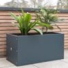 Jardinière Rectangulaire En Métal Thermolaqué Gris Anthracite