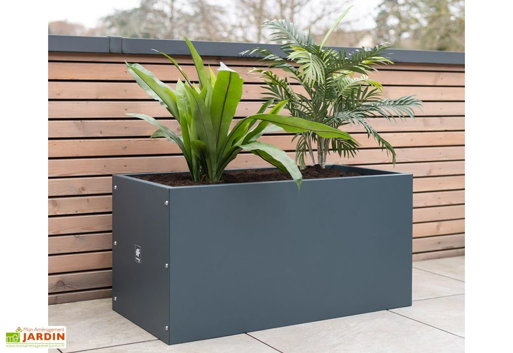 Jardinière Rectangulaire En Métal Thermolaqué Gris Anthracite 1 Jardinière Rectangulaire En Métal Thermolaqué Gris Anthracite