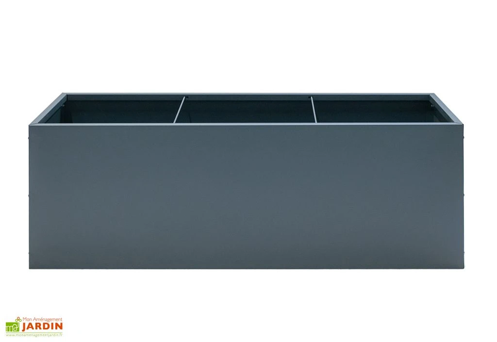 Jardinière Rectangulaire En Métal Thermolaqué Gris Anthracite 6 Jardinière Rectangulaire En Métal Thermolaqué Gris Anthracite – Image 6