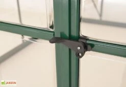Serre De Jardin En Aluminium Et Polycarbonate Balance – Vert -Serre Et Potager Soldes Magasin fermeture porte serre aluminium vert polycarbonate balance