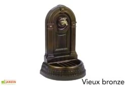 Fontaine De Jardin Murale En Fonte Empire Avec Robinet -Serre Et Potager Soldes Magasin fontaine jardin fonte dommartin empire vieux bronze