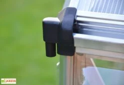 Serre De Jardin En Aluminium Et Polycarbonate Balance – Silver 2,44 M -Serre Et Potager Soldes Magasin gouttiere serre alu canopia 1
