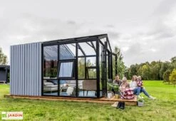 Serre De Jardin En Bois Et Verre Trempé Avec Panneaux Occultants – Jasmin -Serre Et Potager Soldes Magasin jardin hiver bois panneaux occultants stali design 05