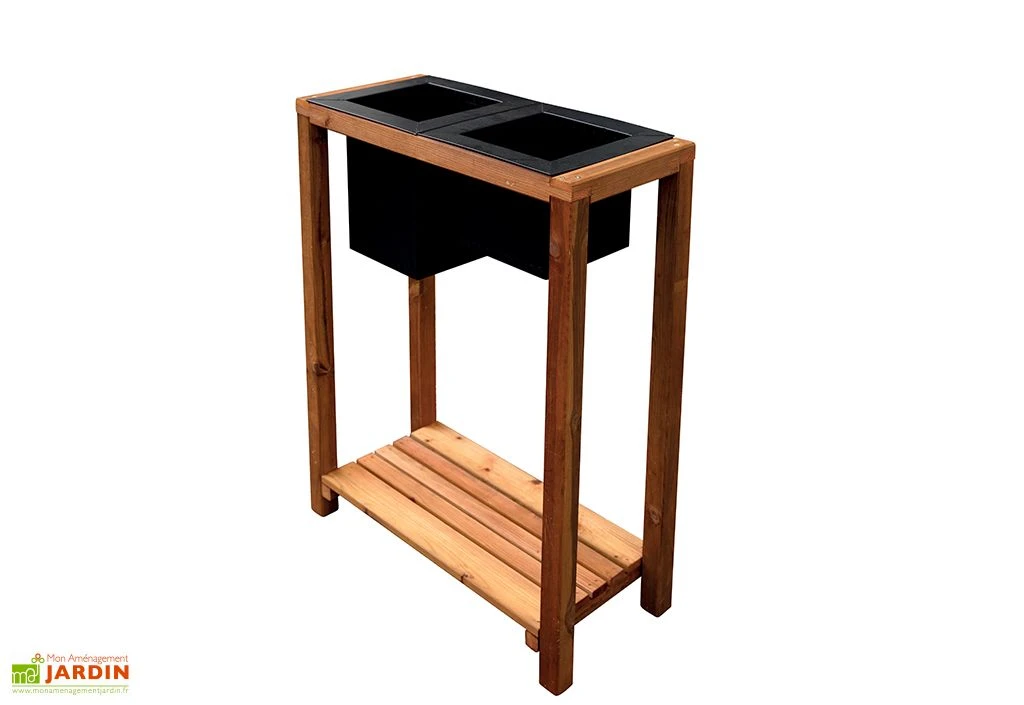 Jardinière Sur Pieds En Acier Et Bois - Dune 1 Jardinière Sur Pieds En Acier Et Bois - Dune