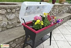 Jardinière Calipso Combi 40L Mini Serre Double Paroi + Réserve D'Eau H80cm