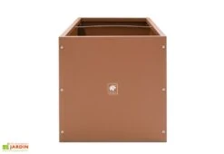 Jardinière Rectangulaire En Métal Thermolaqué Couleur Rouille -Serre Et Potager Soldes Magasin jardiniere cote logo