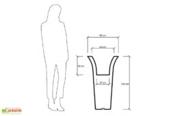 Pot De Fleurs Lumineux En Polyéthylène Flos – Ø 58 X 100 Cm -Serre Et Potager Soldes Magasin jardiniere dimensions 1