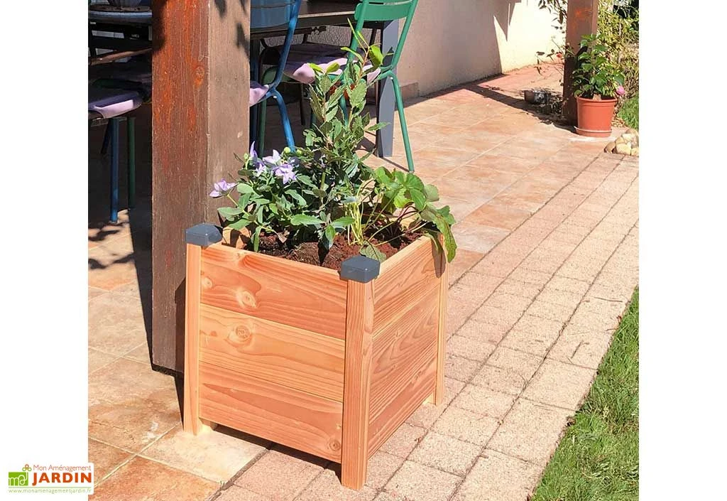 Bac à Fleurs Carré En Bois Douglas Non Traité - Design 2 Bac à Fleurs Carré En Bois Douglas Non Traité - Design – Image 2