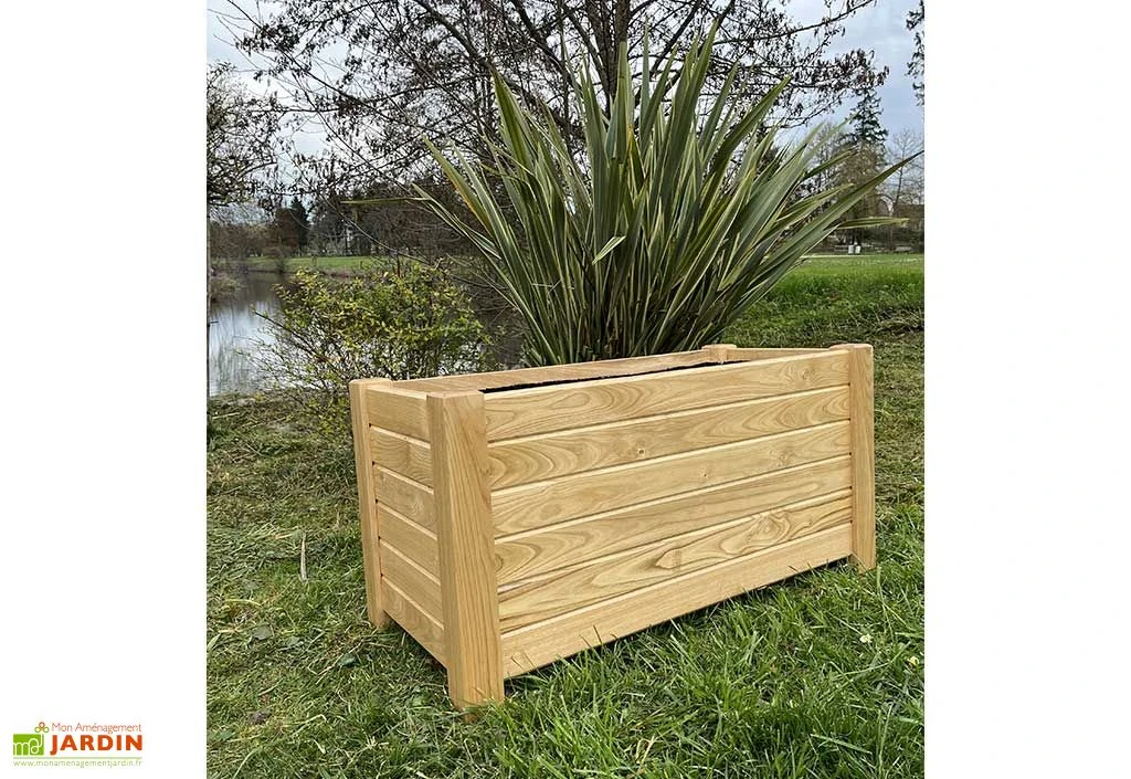 Jardinière Rectangulaire En Bois De Châtaignier Lasuré - Garden 1 Jardinière Rectangulaire En Bois De Châtaignier Lasuré - Garden