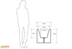 Jardinière Carrée En Polyéthylène Atlantis 50 Cm (pls Coloris) -Serre Et Potager Soldes Magasin jardiniere plastique rotomoule double paroi 49cm couleurs 4