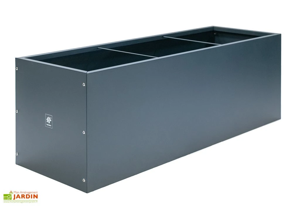 Jardinière Rectangulaire En Métal Thermolaqué Gris Anthracite 4 Jardinière Rectangulaire En Métal Thermolaqué Gris Anthracite – Image 4
