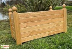 Jardinière Rectangulaire En Bois De Châtaignier Lasuré - Oranger