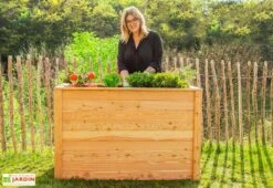 Jardinière En Bois De Mélèze Bac Potager 130 X 65 X 84 Cm -Serre Et Potager Soldes Magasin jardiniere surelevee 130x84cm