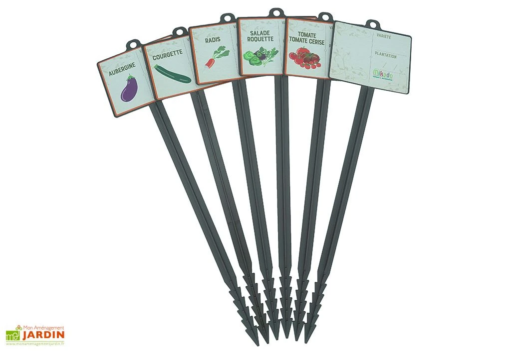 Mikado Lot De 6 Jalons Pour Semis Légumes Estivaux Avec étiquettes – 45 Cm 1 Mikado Lot De 6 Jalons Pour Semis Légumes Estivaux Avec étiquettes – 45 Cm
