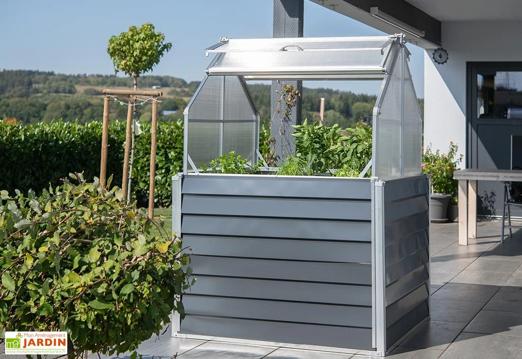 Mini Serre De Jardin Surélevée Avec Rangement – 1,2 X 1,2 M 1 Mini Serre De Jardin Surélevée Avec Rangement – 1,2 X 1,2 M