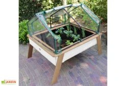 Axi Table De Culture En Bois De Hemlock + Bâche Plastique - 110 X 93 X 99 Cm -Serre Et Potager Soldes Magasin mini serre sur pieds bois blanc