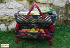 Paniers De Récolte Kajo 20L – 58 X 38 X 15 Cm (lot De 2) -Serre Et Potager Soldes Magasin panier recolte kajo 20 cerise
