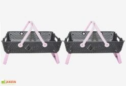 Paniers De Récolte Kajo 20L – 58 X 38 X 15 Cm (lot De 2) -Serre Et Potager Soldes Magasin panier recolte kajo 20 rose pastel