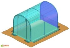 Bâche De Pignon Arrière Pour Serre De Jardin Tunnel Richel 2x3 Et 2x4 Pied Droit