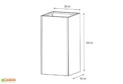 Jardinière Haute En Métal Thermolaqué – 50 X 50 X 100 Cm -Serre Et Potager Soldes Magasin plan dimensions jardiniere hg08977101
