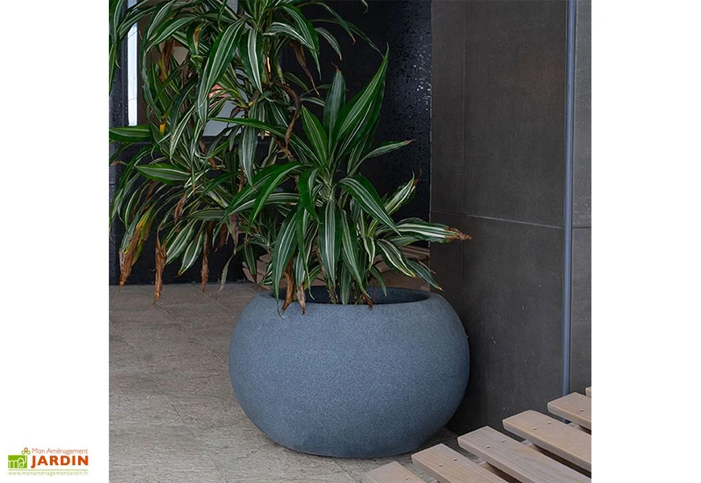 Roto Pot De Fleurs Extérieur En Polyéthylène Et Bois Ø50 X 30 Cm Swing 1 Roto Pot De Fleurs Extérieur En Polyéthylène Et Bois Ø50 X 30 Cm Swing