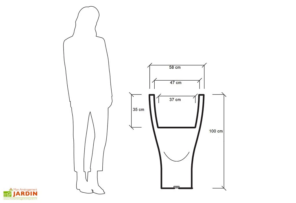 Pot De Fleurs Lumineux En Polyéthylène Domus – Ø 58 X 100 Cm 3 Pot De Fleurs Lumineux En Polyéthylène Domus – Ø 58 X 100 Cm – Image 3