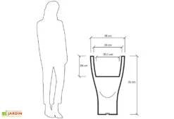 Pot De Fleurs Polyéthylène Domus H85 Ø48 9 Pot De Fleurs Polyéthylène Domus H85 Ø48 -Serre Et Potager Soldes Magasin pot fleurs plastique rotomoule polyethylene blanc gris 35l 3