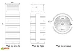 Puits En Polyéthylène à Enterrer 950 L -Serre Et Potager Soldes Magasin puits polyethylene a enterrer plastique 950l 2
