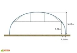 Serre Professionnelle Richel En Acier Et Polyéthylène 8 X 40 M -Serre Et Potager Soldes Magasin schema serre tunnel richel 8x40m