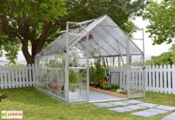 Serre De Jardin En Aluminium Et Polycarbonate Balance – Silver 2,44 M -Serre Et Potager Soldes Magasin serre alu polycarbonate translucide balance canopia 1