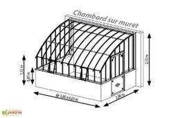 Serre Adossée Ancienne En Aluminium Et Verre Trempé 4mm Chambord 380x280 -Serre Et Potager Soldes Magasin serre ancienne en aluminium et verre trempe 4mm chambord schema 1